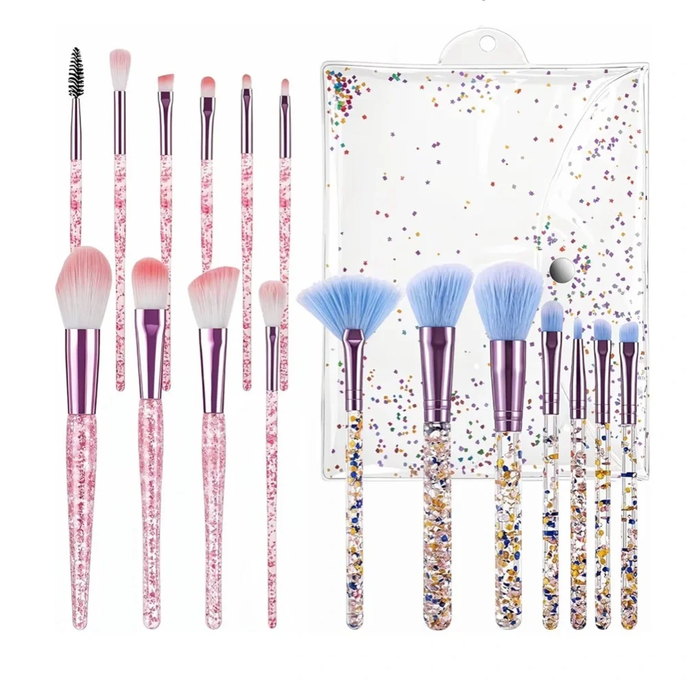 Glitter Makeup Brush Set with Case